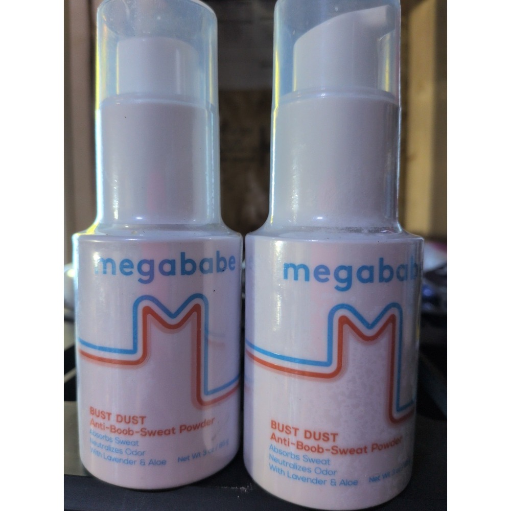 2ct *NEW*Megababe Bust Dust Anti Boob Sweat Powder Lavender & Aloe No Talc 3 oz.